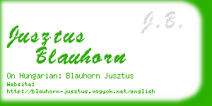 jusztus blauhorn business card